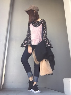 「Ameri（アメリ）のアイテム（キャミソール）」を使った、cheryさん（レディース・156cm）の冬コーディネート