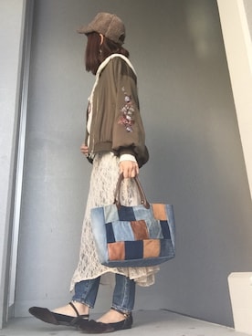 「ファーサンダル」｜「アイテム（パンプス）」を使った、cheryさん（レディース・156cm）の冬コーディネート