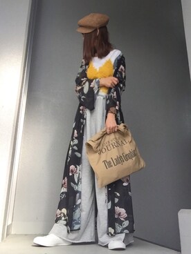「TODAYFUL（トゥデイフル）のVintageトートバッグ（トートバッグ）」を使った、cheryさん（レディース・156cm）の夏コーディネート