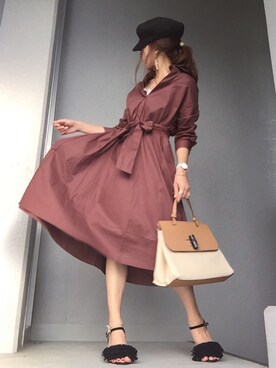 「Daniel Wellington（ダニエルウェリントン）の販売終了 クラシックペティット ボンダイ 32mm（アナログ腕時計）」を使った、cheryさん（レディース・156cm）の夏コーディネート