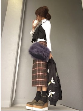 「LA BELLE ETUDE（ラベルエチュード）のアイテム（バッグ）」を使った、cheryさん（レディース・156cm）の秋コーディネート