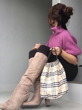 「Aco Design（アコデザイン）のアイテム」を使った、cheryさん（レディース・156cm）の秋コーディネート
