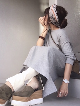 「Aco Design（アコデザイン）のアイテム」を使った、cheryさん（レディース・156cm）の秋コーディネート