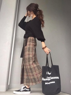 「Aco Design（アコデザイン）のアイテム」を使った、cheryさん（レディース・156cm）の秋コーディネート