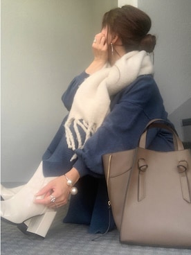 「ニットセットアップ」｜「アイテム（その他）」を使った、cheryさん（レディース・156cm）の秋コーディネート