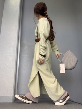 「LOWRYS FARM（ローリーズファーム）のヘンケイバングル　831862（バングル/リストバンド）」を使った、cheryさん（レディース・156cm）の冬コーディネート