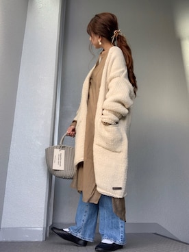 「SVEC（シュベック）のカンフーシューズ kung fu Shoes / ストラップパンプス（バレエシューズ）」を使った、cheryさん（レディース・156cm）の冬コーディネート