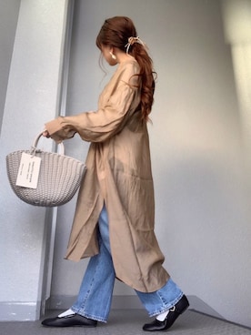 「SVEC（シュベック）のカンフーシューズ kung fu Shoes / ストラップパンプス（バレエシューズ）」を使った、cheryさん（レディース・156cm）の冬コーディネート