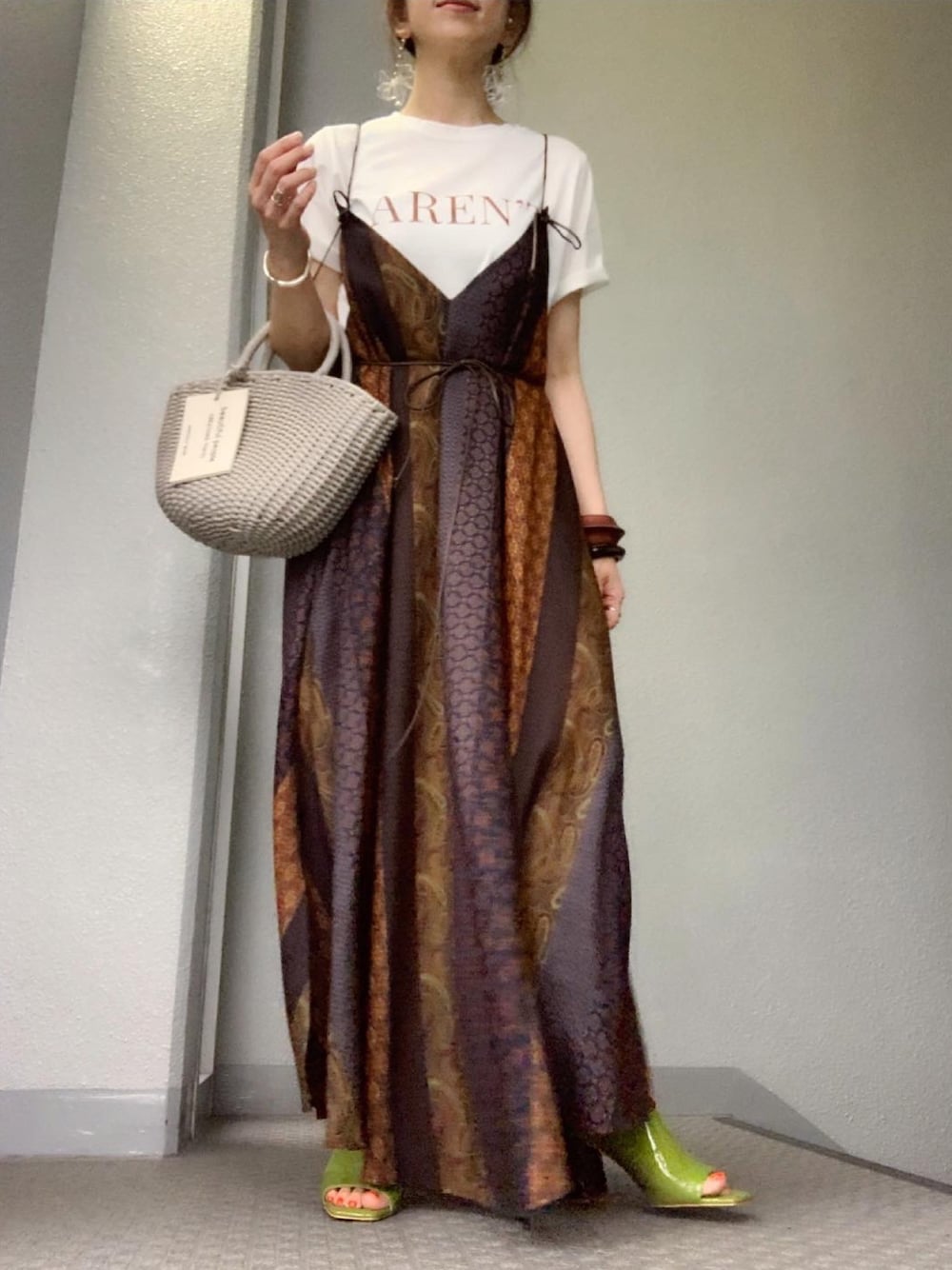 Ameri（アメリ）の「NADIA STRIPE CAMISOLE DRESS（ワンピース）」 - WEAR