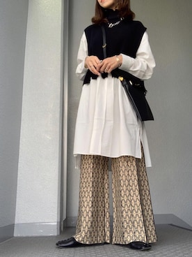 「STUDIOUS(ステュディオス)のアイテム(ベスト)」を使った、cheryさん(レディース・156cm)の冬コーディネート