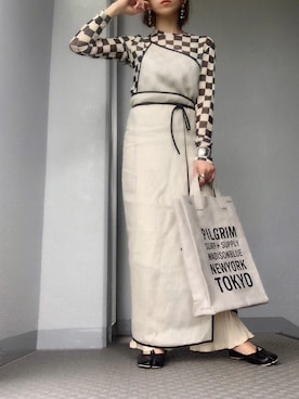 「Aco Design（アコデザイン）のアイテム」を使った、cheryさん（レディース・156cm）の春コーディネート