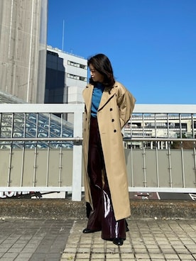 「#今日のコーデ」｜「アイテム（トレンチコート）」を使った、まいまいさん（レディース・158cm）の冬コーディネート