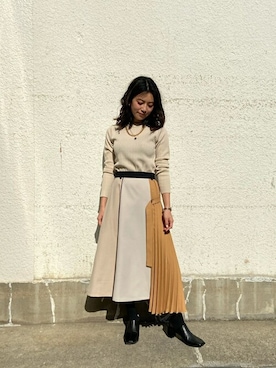 「靴」｜「アイテム（スリッポン）」を使った、まいまいさん（レディース・158cm）の冬コーディネート
