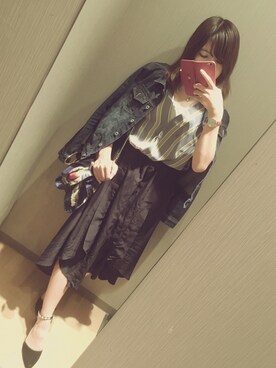「Vカット」｜うにょぴさん（レディース・157cm）の夏コーディネート