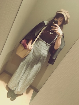 「PAGEBOY（ページボーイ）のアイテム（ライダースジャケット）」を使った、うにょぴさん（レディース・157cm）の秋コーディネート