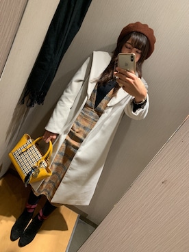「Lattice（Lattice）のアイテム（ハンチング/ベレー帽）」を使った、うにょぴさん（レディース・157cm）の冬コーディネート