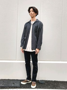 「アイテム（スリッポン）」を使った、Takehiroさん（メンズ・175cm・20代）の春コーディネート