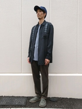 「northface」｜「アイテム（スラックス）」を使った、Takehiroさん（メンズ・175cm）の夏コーディネート