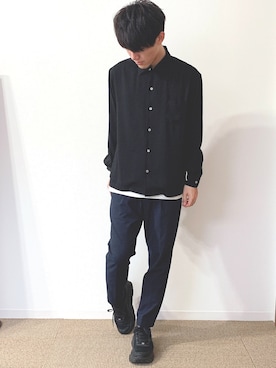 「平成最後のWEARISTAセンバツ」｜「アイテム（スラックス）」を使った、ふくなおさん（メンズ・174cm）の春コーディネート