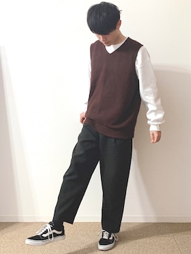 「平成最後のWEARISTAセンバツ」｜「アイテム（スウェット）」を使った、ふくなおさん（メンズ・174cm）の春コーディネート
