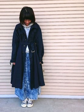 「フランス軍」｜「アイテム（トレンチコート）」を使った、ｻﾁｺ_#31さん（レディース・159cm）の春コーディネート