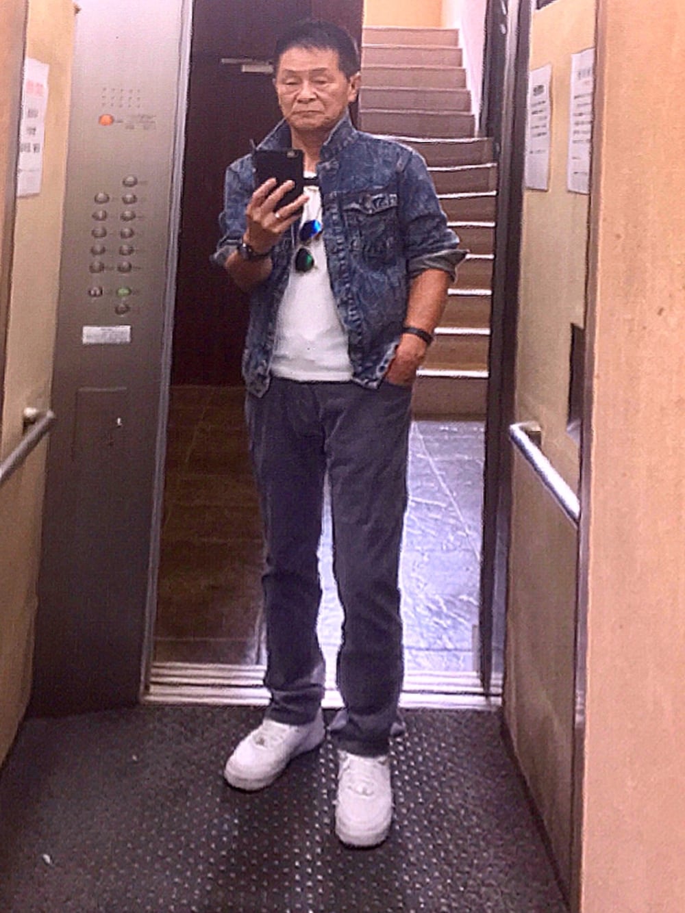 「Gジャン」｜「Levi'sの502/レギュラーストレート/コーデュロイ/グレー（スラックス、グレー系）」を使った、K-Kenji⚾️さん（メンズ・174cm）の秋コーディネートの1枚目の写真