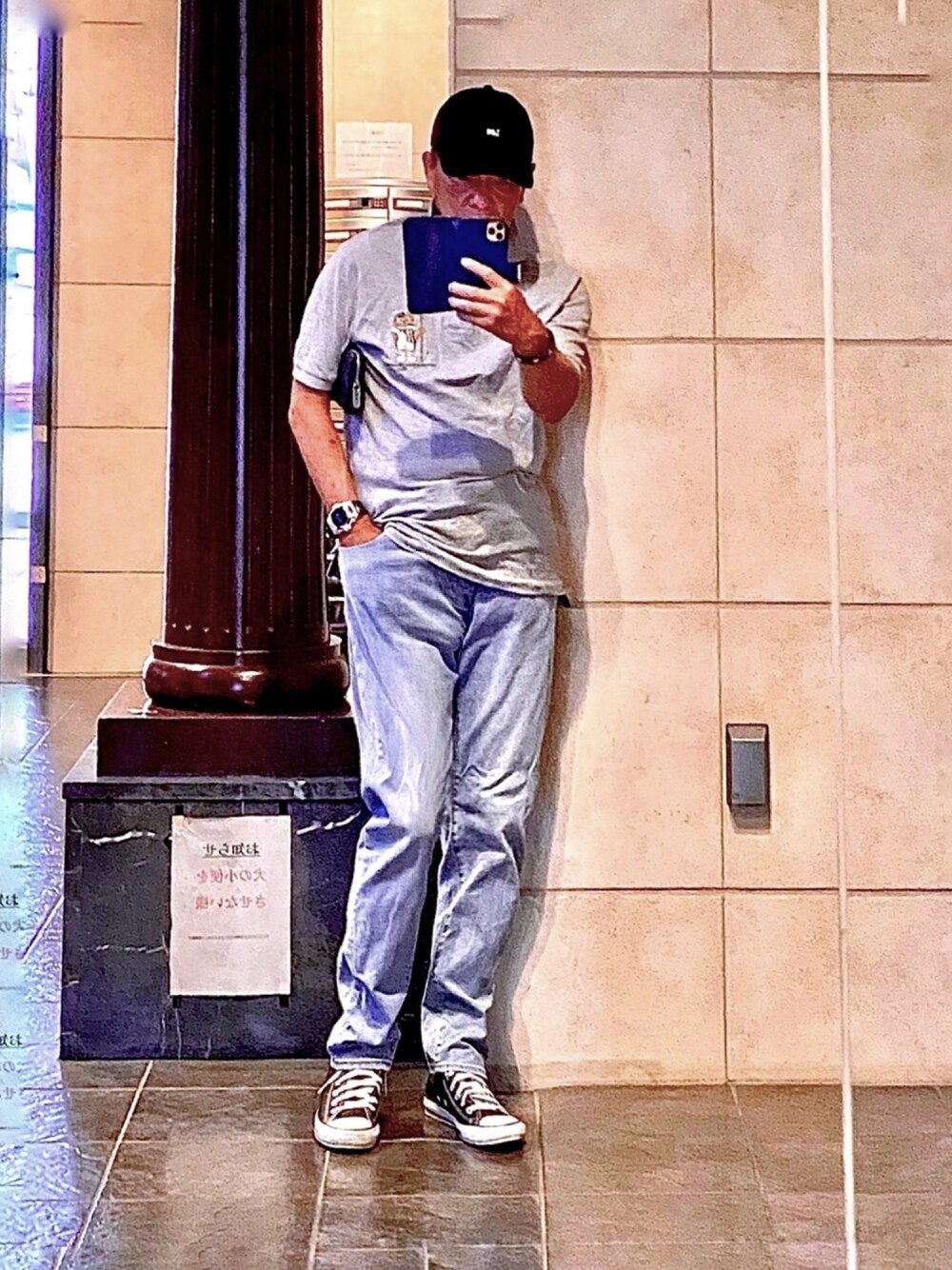 「POLO RALPH LAURENのクラシックフィット ベア ポロシャツ（ポロシャツ、グレー系）」を使った、K-Kenji⚾️さん（メンズ・174cm）の秋コーディネートの1枚目の写真