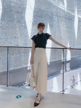 「SNIDEL（スナイデル）のアイテム（シャツ/ブラウス、ブルー系）」を使った、Hikariさん（レディース・175cm）の夏コーディネート