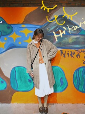 Hikariさんの「クレーププリーツスカート（ハイウエスト・丈標準71～74cm）」を使ったコーディネート