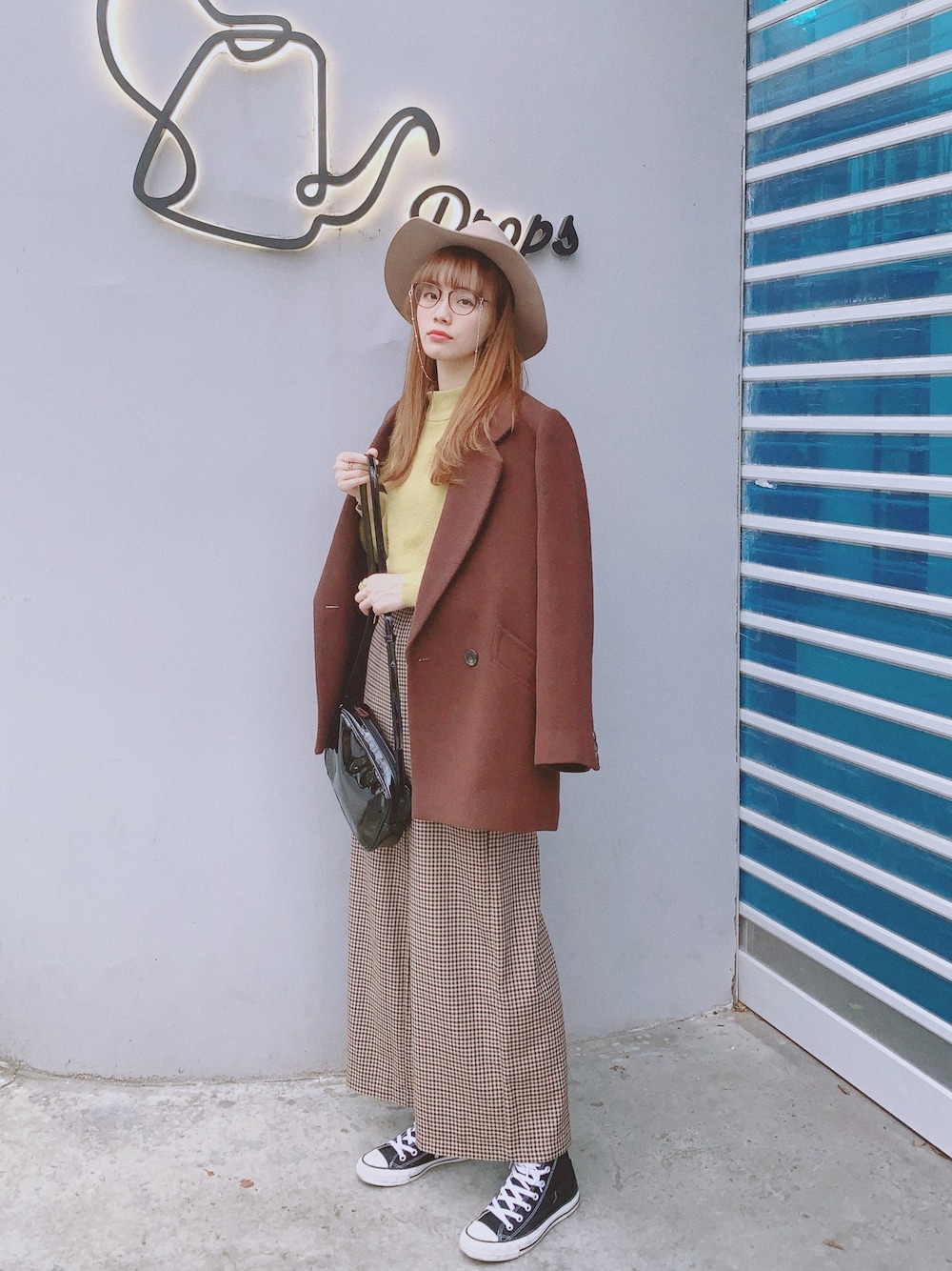 チェック ジャケットmoussy MIDDLE LENGTH CHECK コート MOUSSY（マウジー）の「CHECK MIDDLE ジャケット（テーラード