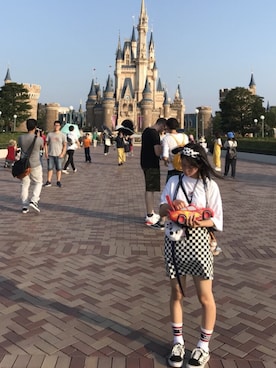 「101匹わんちゃん」｜「アイテム（レッグウェア）」を使った、momoさん（レディース・158cm）の夏コーディネート