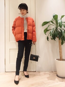 ダウンジャケット コート オレンジ系 を使った 赤 の人気ファッションコーディネート Wear