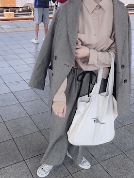 「チドリ柄」｜「アイテム（スニーカー）」を使った、Nさん（レディース・153cm）の春コーディネート