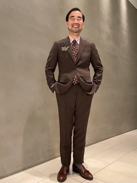 「アイテム（スーツセット）」を使った、岩崎　幸弘さん（メンズ・175cm）の春コーディネート