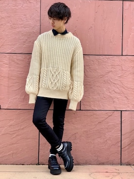 「SUPERTHANKS（スーパーサンクス）のアイテム（シャツ/ブラウス）」を使った、SHOYAさん（メンズ・173cm）の秋コーディネート