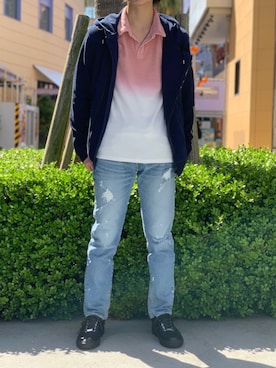 「RED CARD TOKYO（レッドカード）のアイテム」を使った、SHOYAさん（メンズ・173cm）の春コーディネート