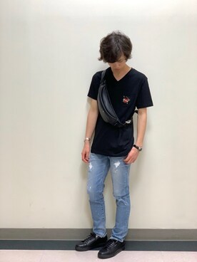 「RED CARD TOKYO（レッドカード）のアイテム」を使った、SHOYAさん（メンズ・173cm）の夏コーディネート