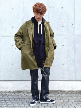 「BeAMS DOT（ビームスドット）のアイテム（モッズコート）」を使った、BeAMS DOTさん（メンズ・180cm）の秋コーディネート
