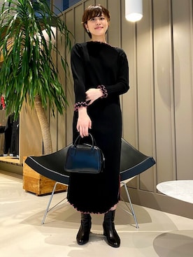 「BEAMS」｜「アイテム（ボストンバッグ）」を使った、BeAMS DOTさん（レディース・160cm）の冬コーディネート