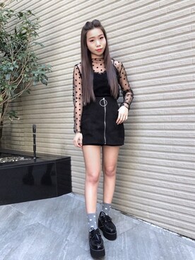 「VII&CO（VII&CO）のアイテム（その他シューズ）」を使った、呂蔓さん（レディース・161cm）の春コーディネート