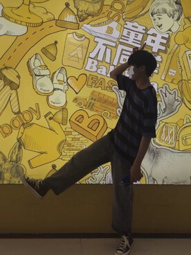 「CONVERSE（コンバース）のConverse 1970s Chuck Taylor All Star Canvas High-Top Sneakers（スニーカー、ブラック系）」を使った、折原临也さん（メンズ・168cm）の秋コーディネート