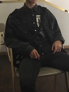 「UNIQLO（ユニクロ）のアイテム（ジャケット/アウター、ブラック系）」を使った、折原临也さん（メンズ・168cm）の秋コーディネート