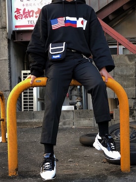 「Gosha Rubchinskiy（ゴーシャラブチンスキー）のアイテム（パーカー）」を使った、りゅうきさん（メンズ・164cm）の秋コーディネート