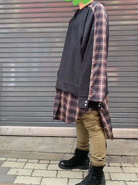 「Cherry Sunburst（チェリーサンバースト）のアイテム」を使った、あかおさん（メンズ・171cm）の秋コーディネート