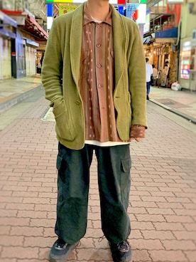 「Cherry Sunburst（チェリーサンバースト）のアイテム」を使った、あかおさん（メンズ・171cm）の秋コーディネート