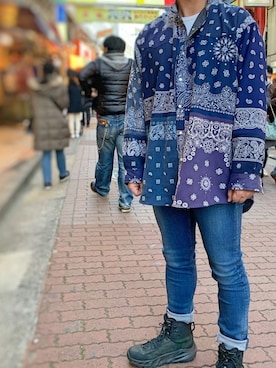 「YANUK（ヤヌーク）のアイテム（パンツ）」を使った、あかおさん（メンズ・171cm）の冬コーディネート