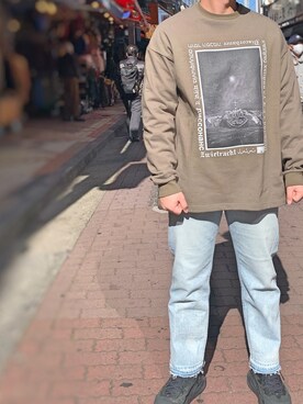 「YANUK（ヤヌーク）のアイテム（パンツ）」を使った、あかおさん（メンズ・171cm）の冬コーディネート