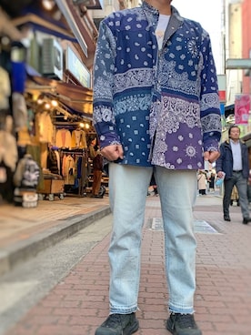「YANUK（ヤヌーク）のアイテム（パンツ）」を使った、あかおさん（メンズ・171cm）の冬コーディネート