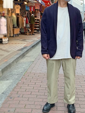 「ON THE TURF（オンザターフ）のアイテム」を使った、あかおさん（メンズ・171cm）の春コーディネート