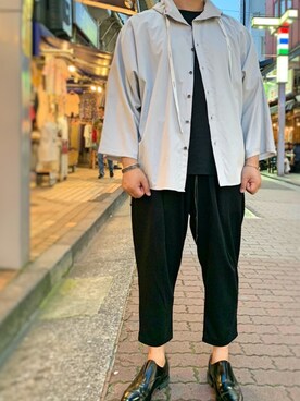 「OURET（オーレット）のアイテム（パンツ）」を使った、あかおさん（メンズ・171cm）の夏コーディネート